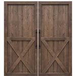 Knotty Alder X Two Panel Double Barn Door