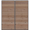 Knotty Alder Horizontal Iron Plank Double Barn Door