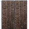 Knotty Alder Vertical Iron Plank Double Barn Door