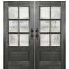 Mahogany 6'-8" Tall Simulated Divided Lite (SDL) Double Barn Door