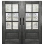 Mahogany 6'-8" Tall Simulated Divided Lite (SDL) Double Barn Door