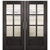 Mahogany 8'-0" Tall Simulated Divided Lite (SDL) Double Barn Door