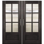 Mahogany 8'-0" Tall Simulated Divided Lite (SDL) Double Barn Door