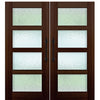 Mahogany 8'-0" Tall Continental 4 Lite Double Barn Door