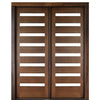 72"x96" 8-Lite Mahogany Wood Contemporary Double Entry Doors