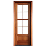 96" Tall 8-Lite TDL Mahogany Wood Entry Door