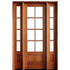 96" Tall 8-Lite TDL Mahogany Wood Entry Door and Two Sidelites