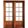 96" Tall 8-Lite TDL Mahogany Double Entry Doors