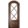 Pre-hung 36"x96" True Divided Lite 7-Lite Mahogany Arch Top Entry Door