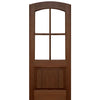 Brentwood 36"x80" 4-Lite Mahogany Wood Arch Top Entry Door with Clear Beveled Low-E Glass