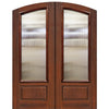 Pre-hung 3/4 Lite Arch Top Fiberglass Double Entry Doors 