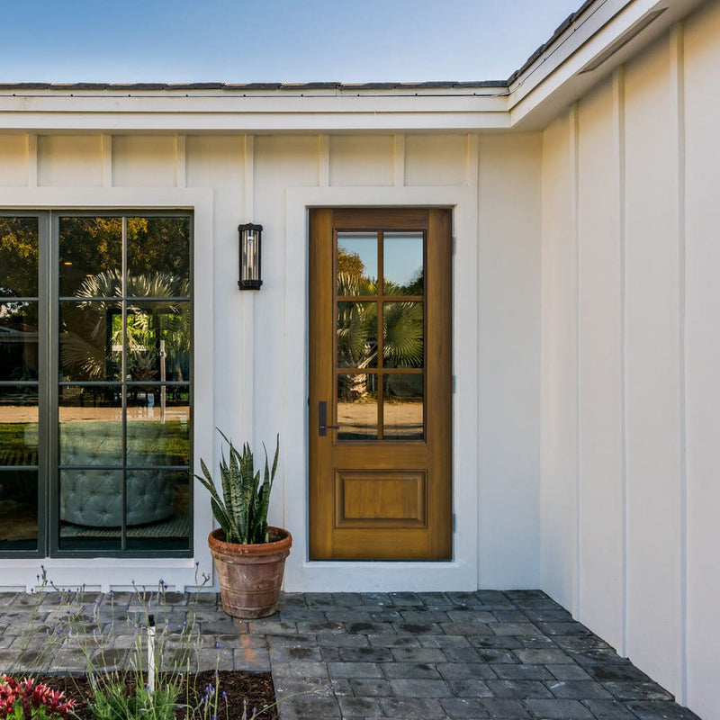 1 Panel 6 Lite SDL-1-2 | 3/4 Lite 1 Panel 6 Lite SDL, Fiberglass Entry Door with Two Sidelites