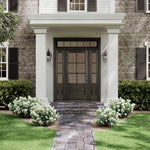 TDL 6-Lite 1 Panel NRM-1-2 | 6-Lite 1-Panel True Divided Lite (TDL) Mahogany Wood Entry Door with Two Sidelites