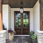 TDL 6-Lite 1-Panel RM-1  | 6-Lite 1-Panel True Divided Lite (TDL) Mahogany Wood Entry Door with Raised Moulding