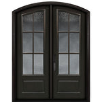 3/4 DBL 6-Lite SDL Arch Top | Pre-hung 3/4 6-Lite Arch Top SDL Fiberglass Double Entry Doors