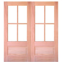 7221-68-2 | 80" 4-Lite 1-Panel Mahogany TDL Double Entry Door with Insulated, Beveled Glass