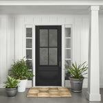 7221-1-1SL121 | 4 Lite 1 Panel Mahogany TDL Entry Door and a 14" 2-Lite Sidelite with Insulated, Beveled Glass
