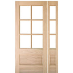 7231-1-1SL131 | Prehung 6 Lite 1 Panel Mahogany TDL Entry Door and a 14" 3-Lite Sidelite with Insulated, Beveled Glass