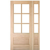 7231-1-1SL131 | Prehung 6 Lite 1 Panel Mahogany TDL Entry Door and a 14" 3-Lite Sidelite with Insulated, Beveled Glass
