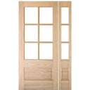 7231-1-1SL131 | Prehung 6 Lite 1 Panel Mahogany TDL Entry Door and a 14" 3-Lite Sidelite with Insulated, Beveled Glass