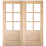 7231-2 | 6-Lite 1-Panel Mahogany True Divided Lite (TDL) Double Entry Door with Insulated, Beveled Glass
