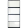 4-Lite Flush Glazed Contemporary Metal Barn Door
