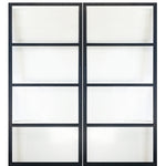 4-Lite Flush Glazed Contemporary Metal Double Barn Door
