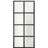 8-Lite Flush Glazed Contemporary Metal Barn Door
