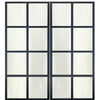 8-Lite Flush Glazed Contemporary Metal Double Barn Door