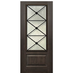 1-Panel 3/4 Lite Republic Design Fiberglass Entry Door with Wrought Iron Grille