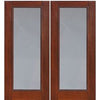 96" Tall Full Lite Fiberglass Exterior Double Doors with Privacy or Clear Glass.