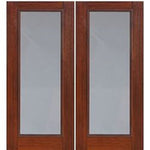 96" Tall Full Lite Fiberglass Exterior Double Doors with Privacy or Clear Glass.