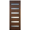 36"X96" 6-Lite Horizontal Contemporary style Mahogany Wood Entry Door