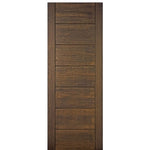 96" Tall 7-Panel Contemporary Style Mahogany Wood Entry Door