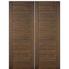 96" Tall 7-Panel Contemporary Style Mahogany Wood Double Entry Door