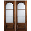 72"X96" 3-Lite Circle Lite True Divided Lite (TDL) Mahogany Wood Entry Double Doors 
