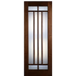 36"x96" Tall 8-Lite Marginal True Divided Lite (TDL) Mahogany Wood Entry Door 
