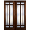 72X96" Tall 8-Lite Marginal True Divided Lite (TDL) Mahogany Wood Entry Double Doors 
