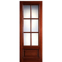 6-Lite 1-Panel True Divided Lite (TDL) Mahogany Wood Entry Door with Raised Moulding
