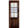 6-Lite 1-Panel True Divided Lite (TDL) Knotty Alder Wood Entry Door with V-Grooved Panel
