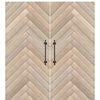 Rustic Farmhouse Double Barn Door with Chevron Design Pattern