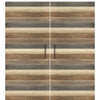 Rustic Farmhouse Double Barn Door with Horizontal Planks Design Pattern