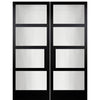 Narrow Profile 4 Lite 1-Block Smooth Fiberglass Entry Double Doors 