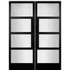 Narrow Profile 4 Lite 2-Block Smooth Fiberglass Entry Double Doors 