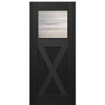 36"x80" Craftsman Style 1-Lite X Panel Mahogany Entry Door