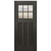 36"x80" Craftsman Style 6-Lite 3 Panel Mahogany Entry Door