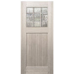 36"x80" Craftsman Style 6-Lite Marginal 1 Panel Mahogany Entry Door