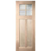 36"x96" Craftsman Style 4-Lite 2 Panel Mahogany Entry Door