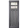 36"x96" Craftsman Style 6-Lite 3 Panel Mahogany Entry Door