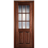 96" 9-Lite 2-Panel True Divided Lite (TDL) Mahogany Wood Entry Door